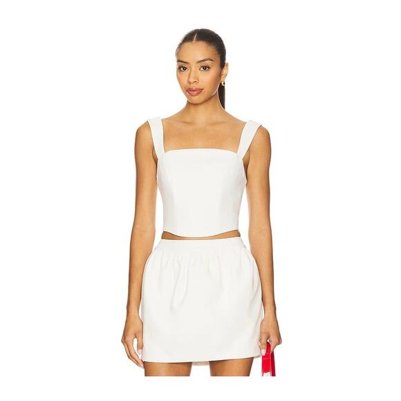 Lovers + Friends Tops - Lovers and Friends | NEW White Corset Style Jacqueline Tank Top Preppy Summer
